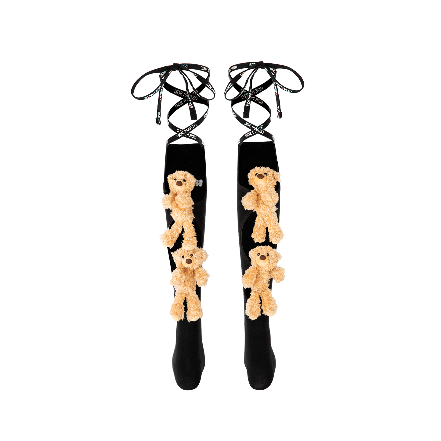 13DE MARZO Bear Button Lace Stocking - 13DE MARZO