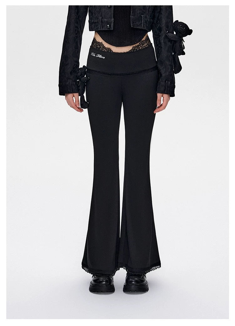 13DE MARZO Bear Lacy Flare Pants - 13DE MARZO