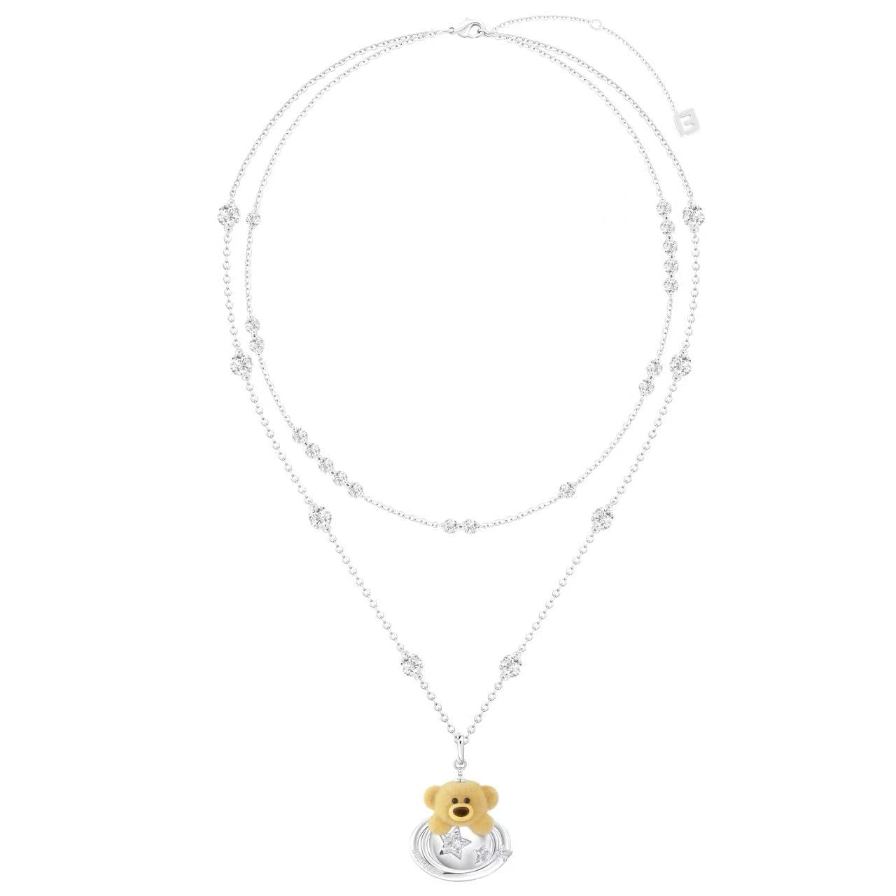 13DE MARZO Bear Planet Zircon Necklace