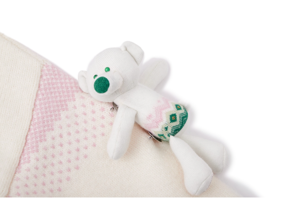 13DE MARZO Fair Isle Bear Cardigan Beige - 13DE MARZO