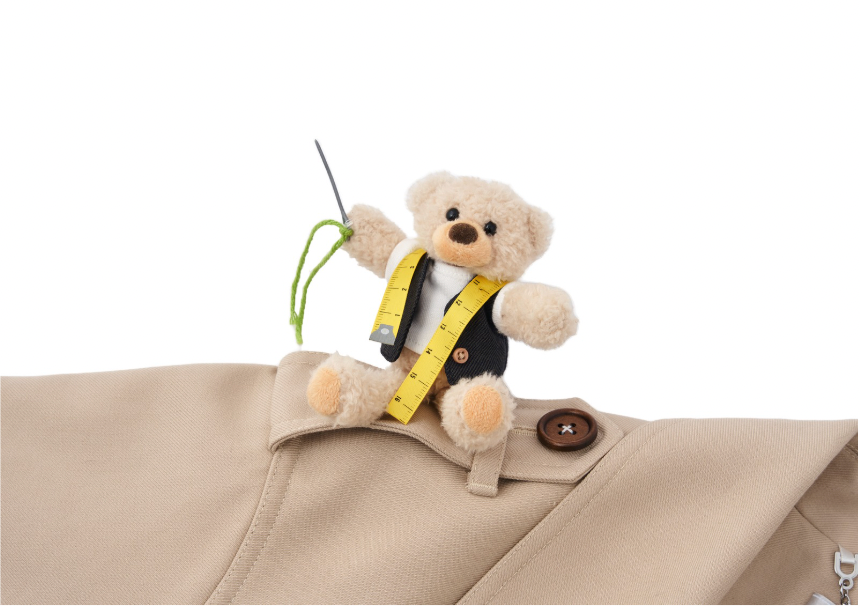 13DE MARZO Tailor Bear Ruler Trench Coat Khaki - 13DE MARZO