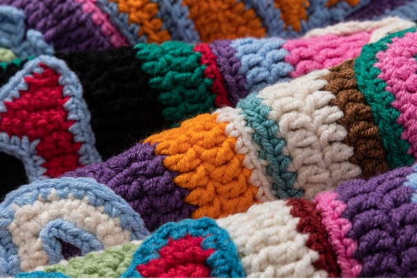 13DE MARZO Plaid Square Patch Scraf - 13DE MARZO