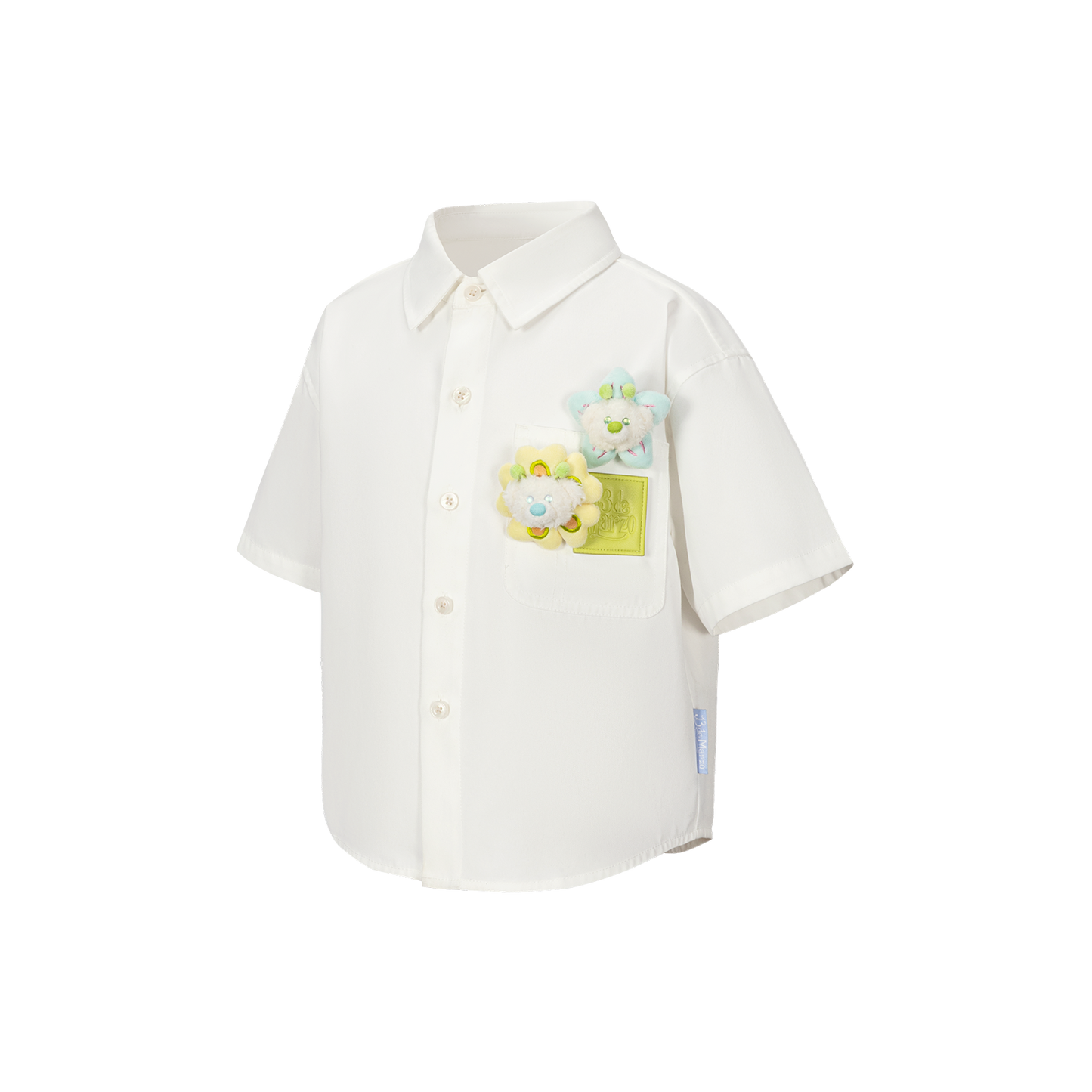 13DE MARZO Floral BabyBear Shirt White - 13DE MARZO