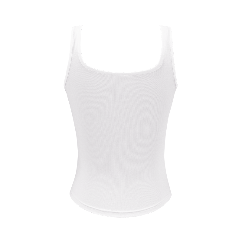 13DE MARZO Bear Logo Tank Top White