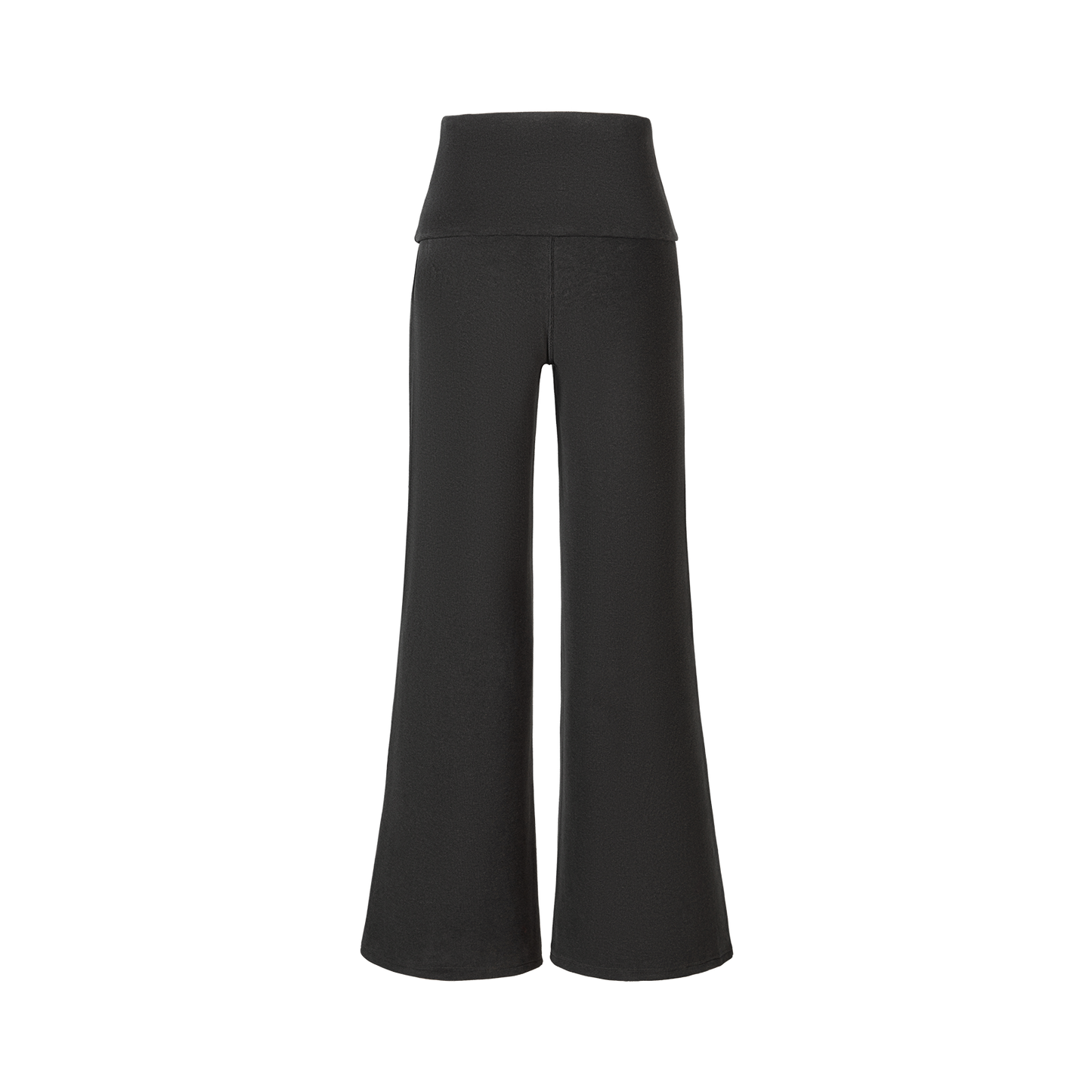 13DE MARZO Soft Wide-Leg Pants with Foldable Waistband Dark Grey
