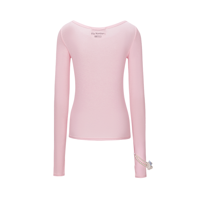 13DE MARZO Timeline Print Undershirt Pink