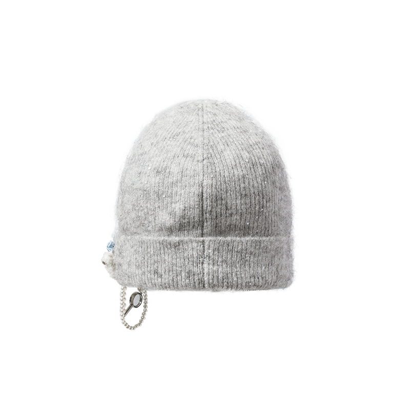 13DE MARZO Bear Sparkle Beanie Grey