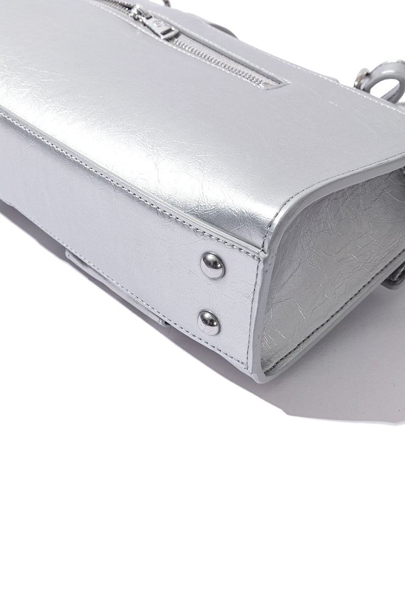 13DE MARZO Sheriff Bear Baguette Bag Silver