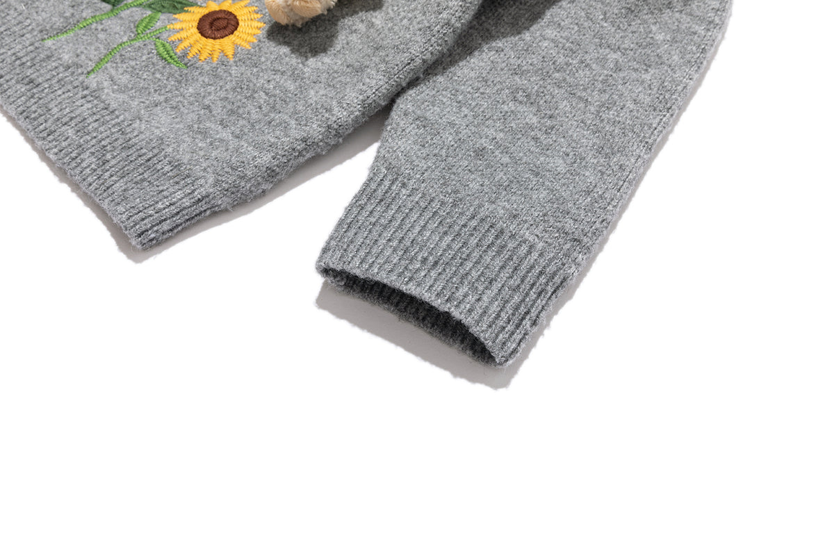 13DE MARZO BabyBear Sunflower Cardigan Grey