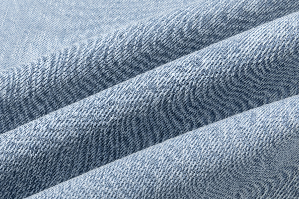 13DE MARZO Irregular Plaid Ripped Jeans Blue