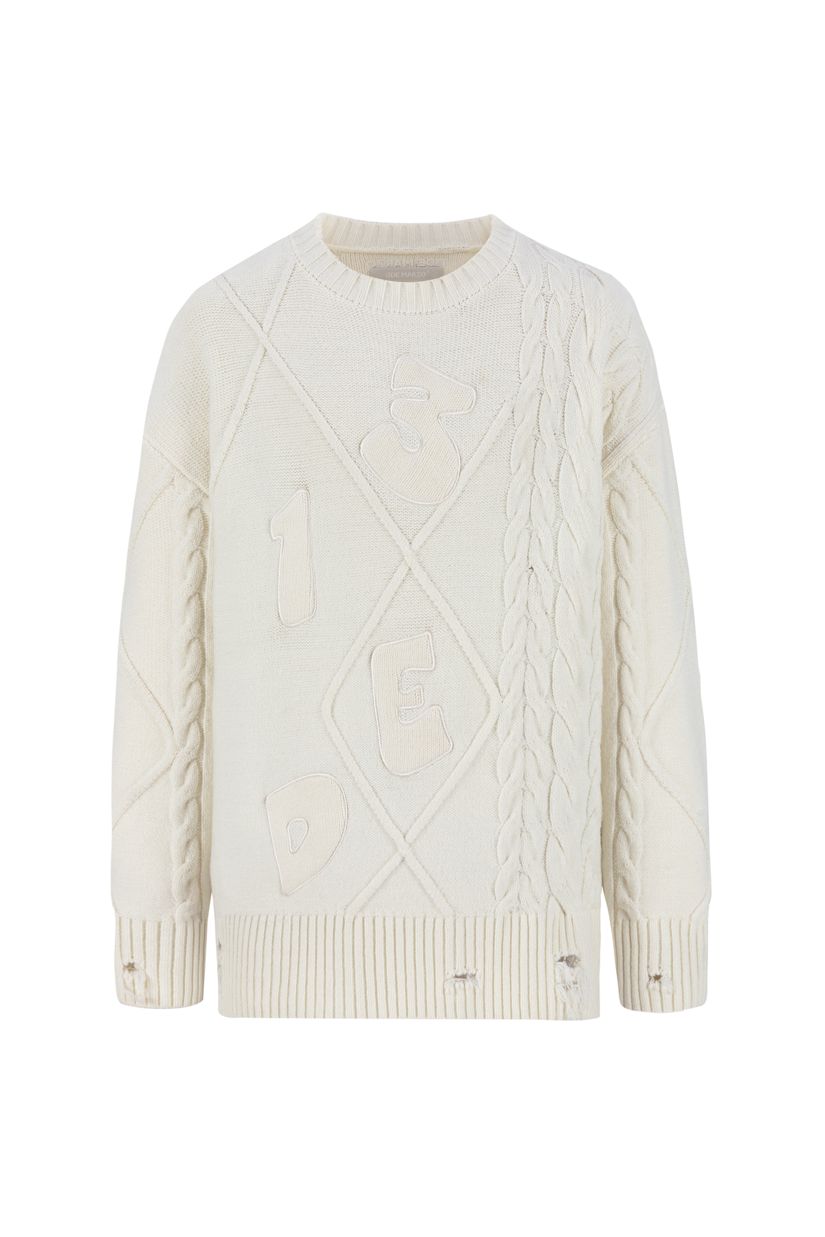 13DE MARZO Bear Embossment Weave Sweater - 13DE MARZO