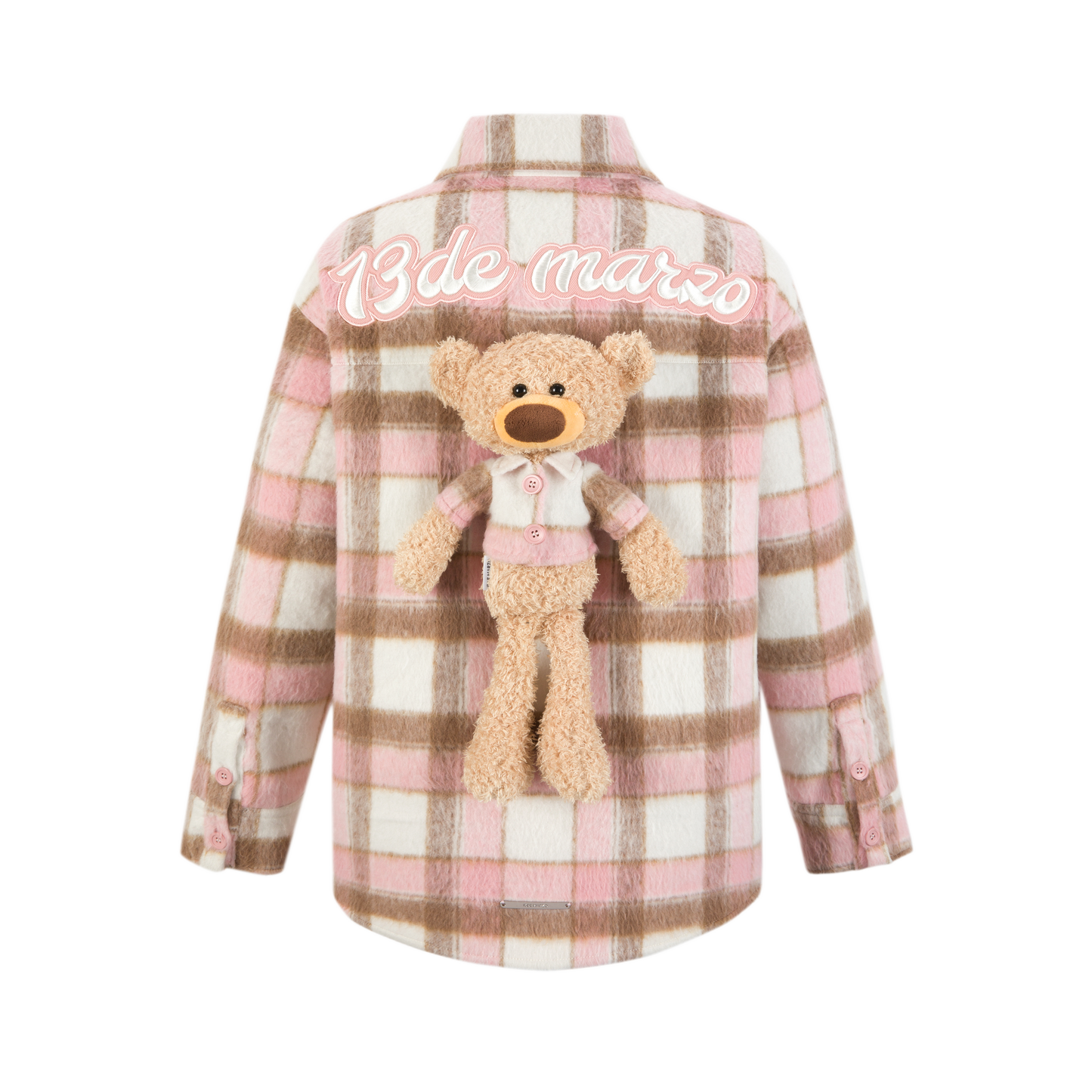 13DE MARZO Bear Tweed Plaid Shirt - 13DE MARZO