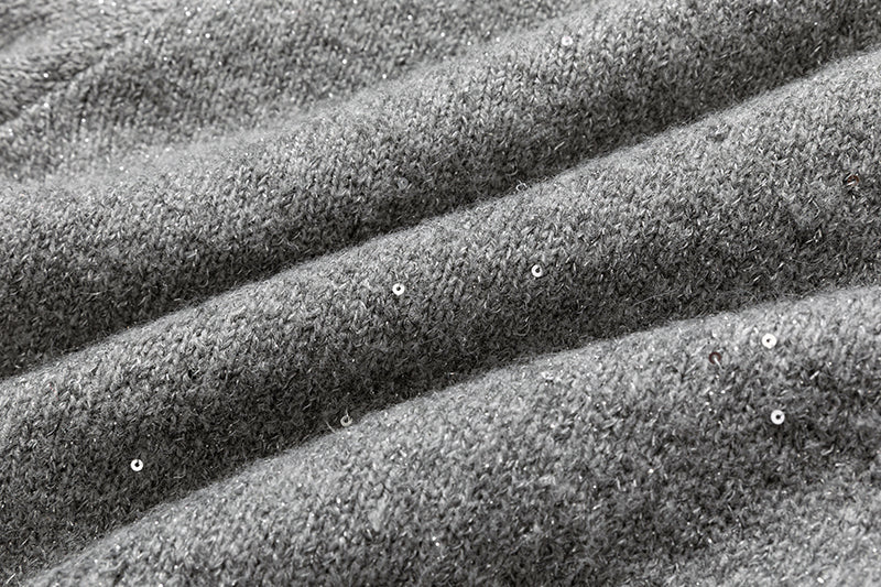 13DE MARZO Sequin Knit Cardigan Grey - 13DE MARZO