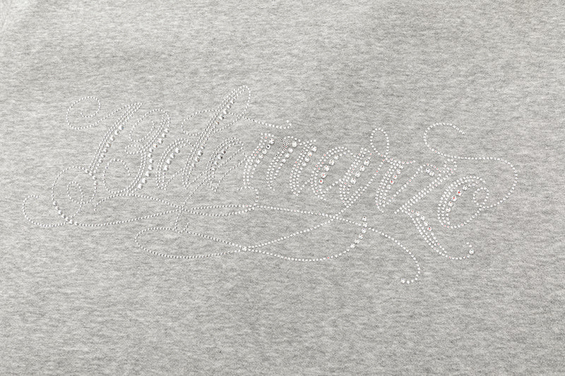 13DE MARZO Shine Logo Zip Hoodie Grey