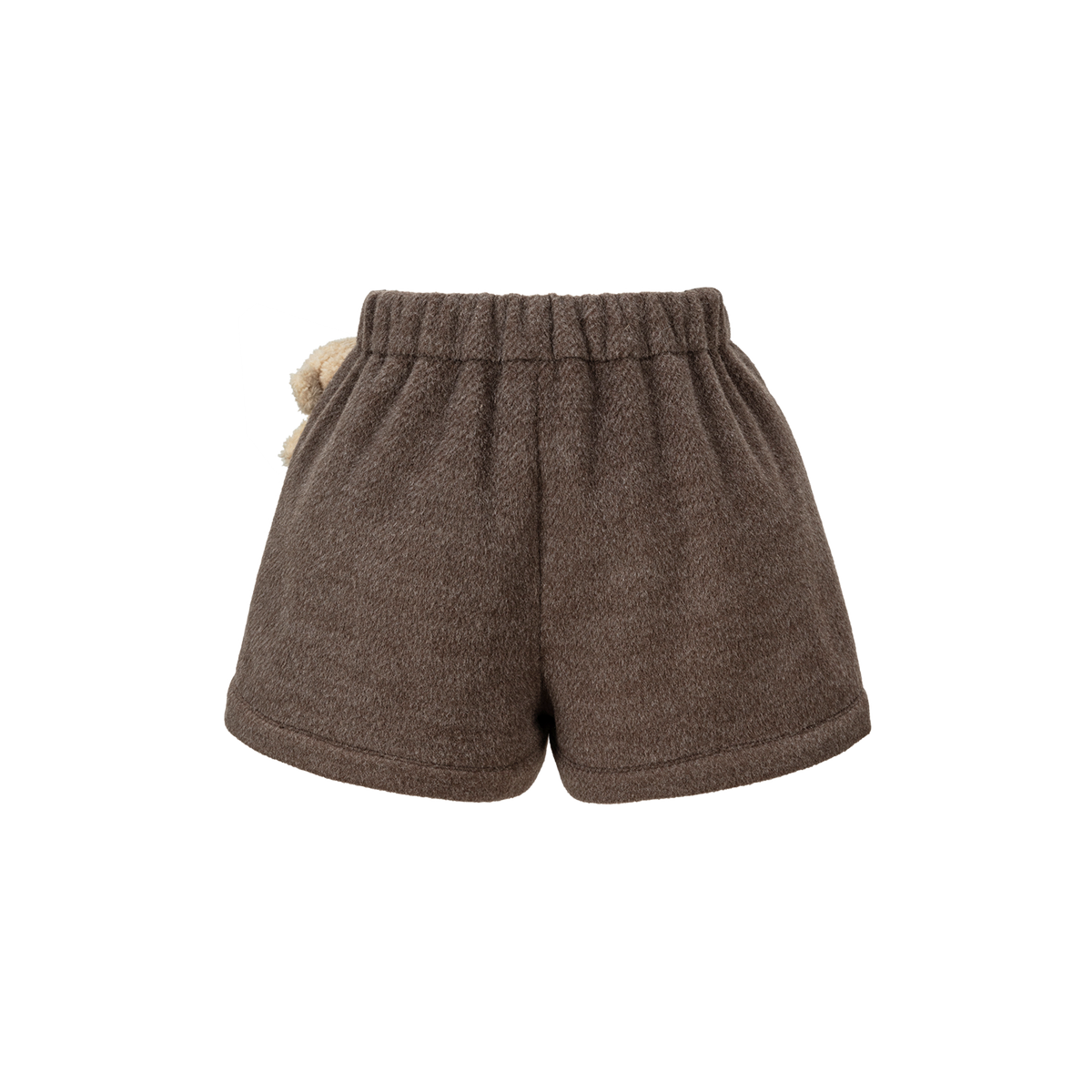 13DE MARZO BabyBear Star-Panel Wool Shorts Brown