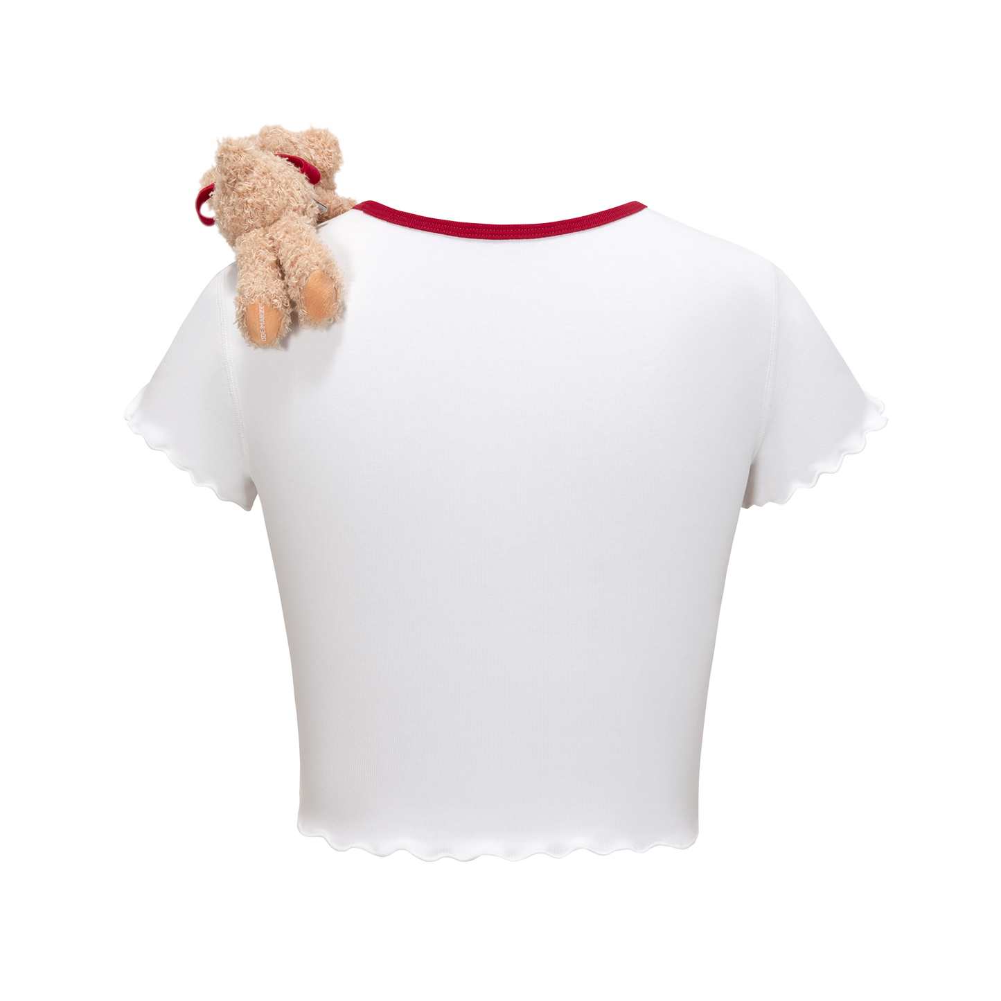 13DE MARZO Ribbon Collar Cropped Top - 13DE MARZO