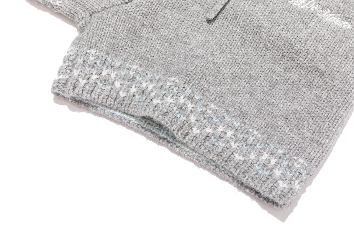 13DE MARZO Luminous Bear Star Knit Shorts Grey
