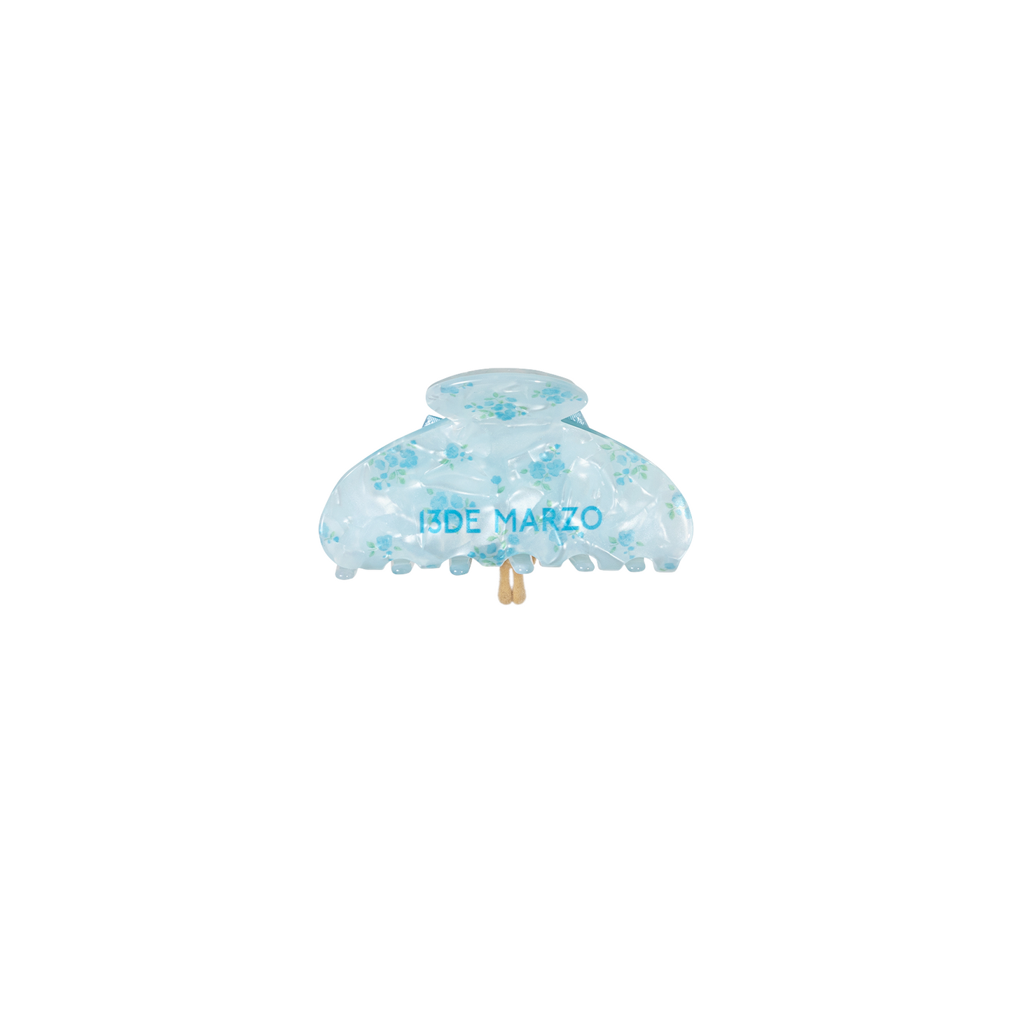 13DE MARZO Floral Bear Pendant Hair Clip Blue