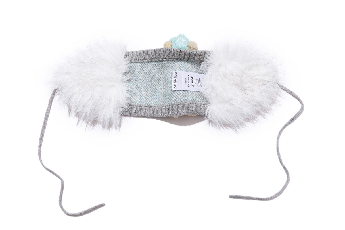 13DE MARZO Luminous Bear Star Tie Ear Warmer Grey