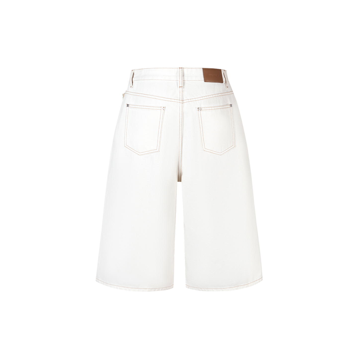 13DE MARZO Star Embellished Cropped Jeans White
