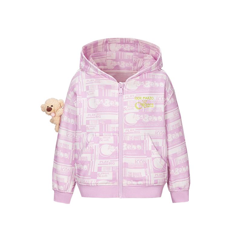 13DE MARZO｜BabyBear Bubblegum Zipup Hoodie Pink
