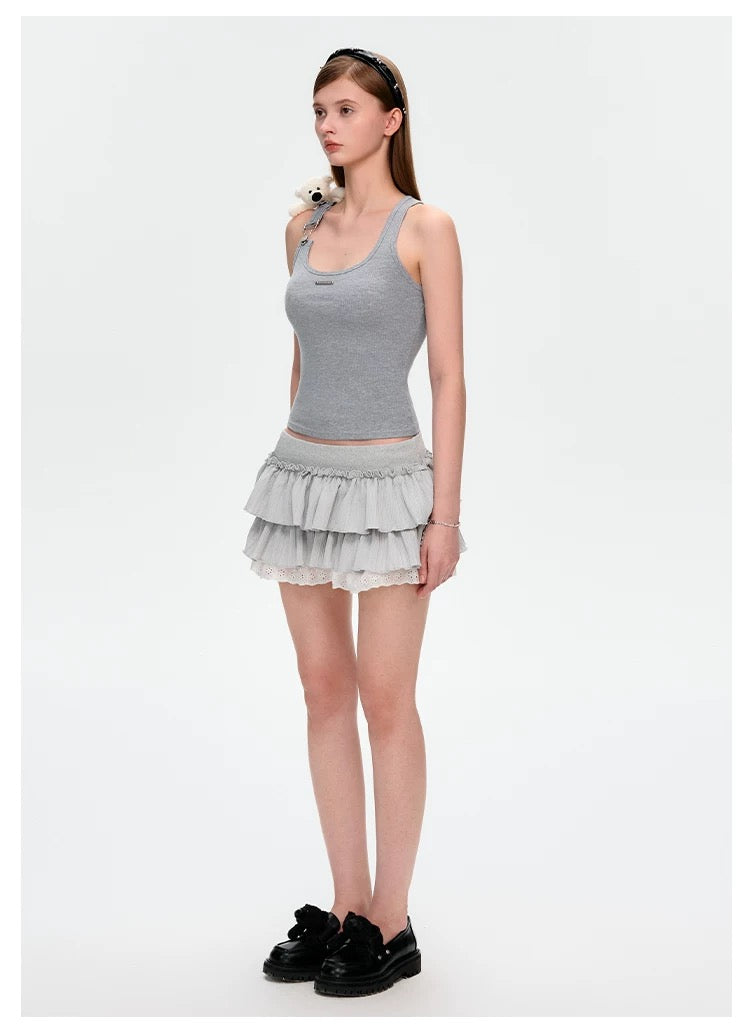 13DE MARZO Strap Knit Slim-Fit Vest - 13DE MARZO