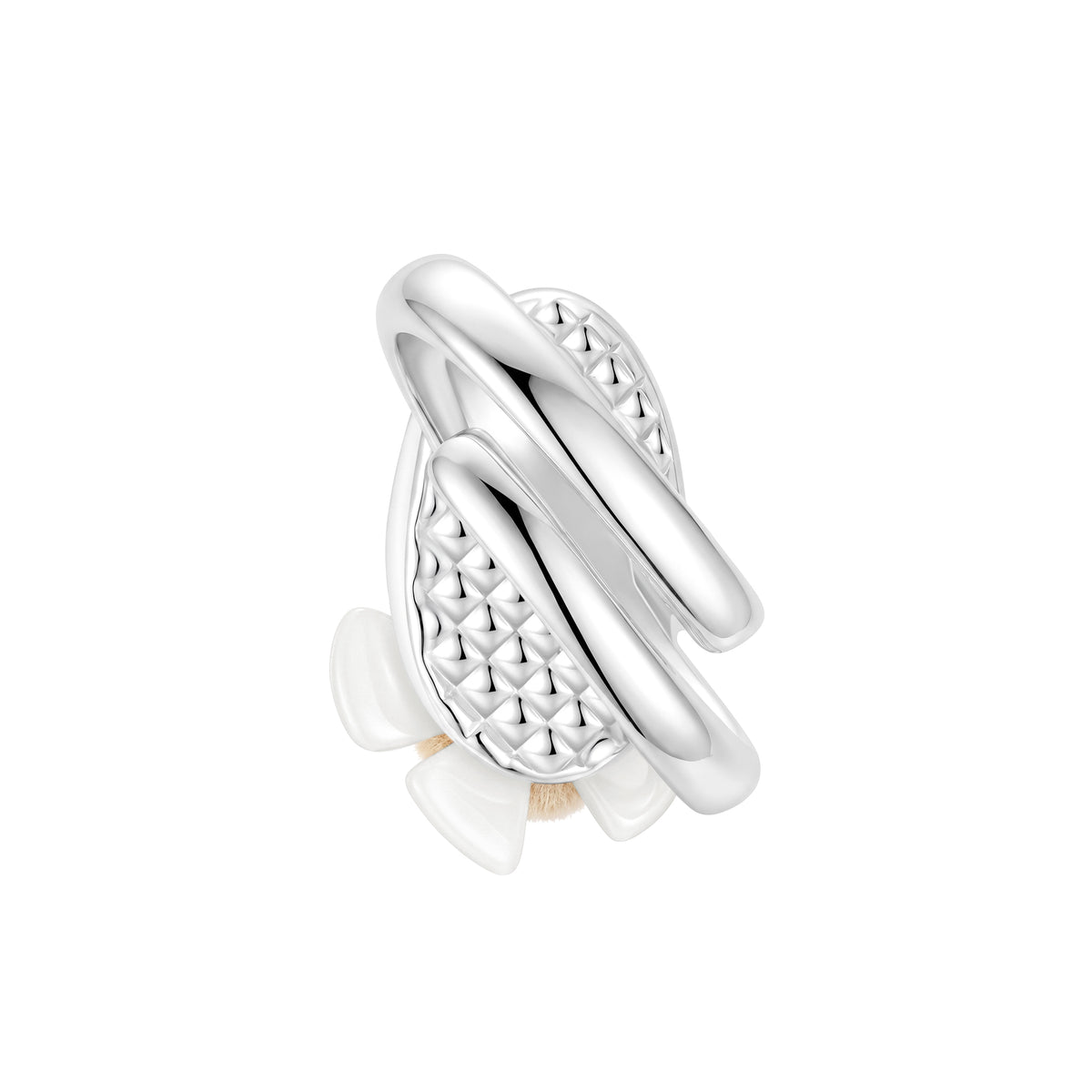 13DE MARZO Shoe Bow Bear Ring White