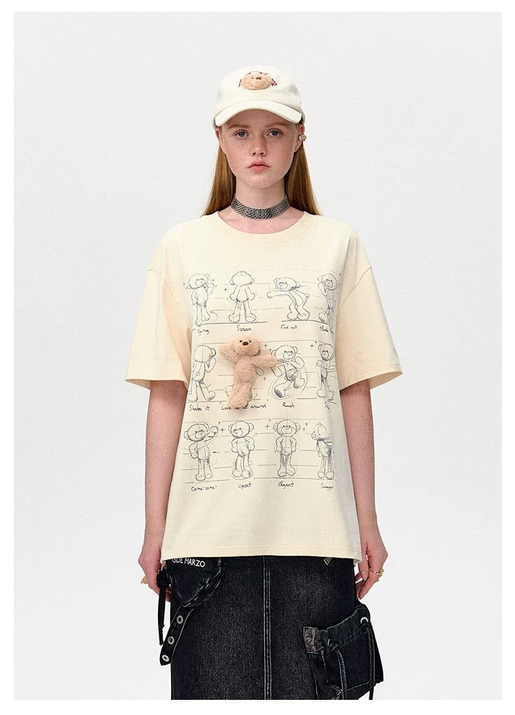 13DE MARZO Bear Movement Sketch T-shirt - 13DE MARZO