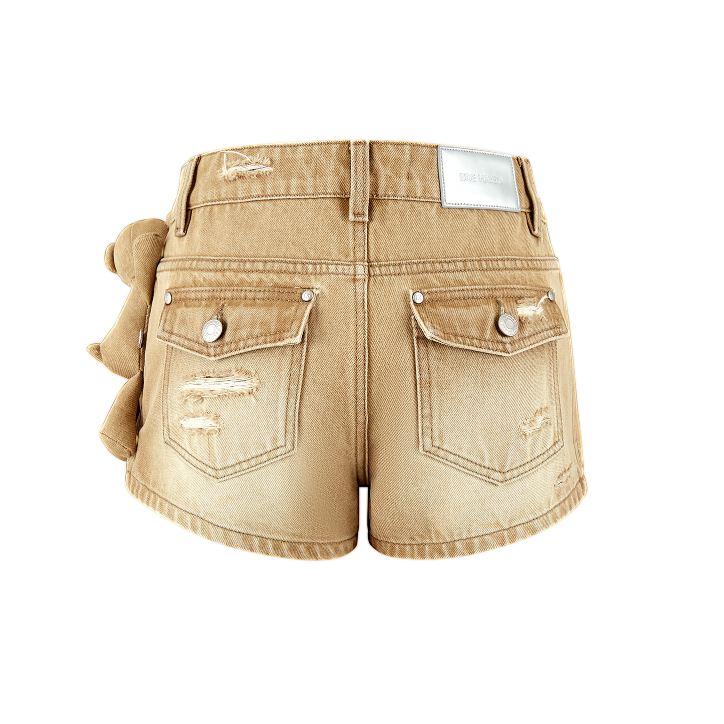 13DE MARZO Broken Bear Hot Jorts Khaki - 13DE MARZO