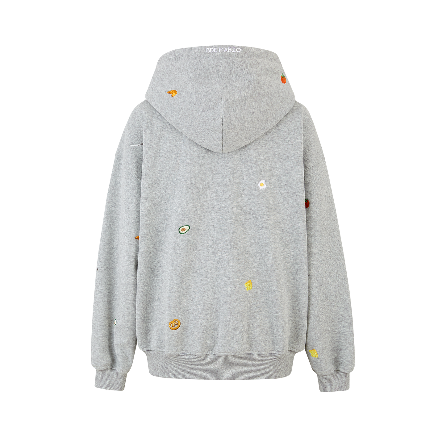 13DE MARZO Nutrition Breakfast Bear Hoodie Grey - 13DE MARZO