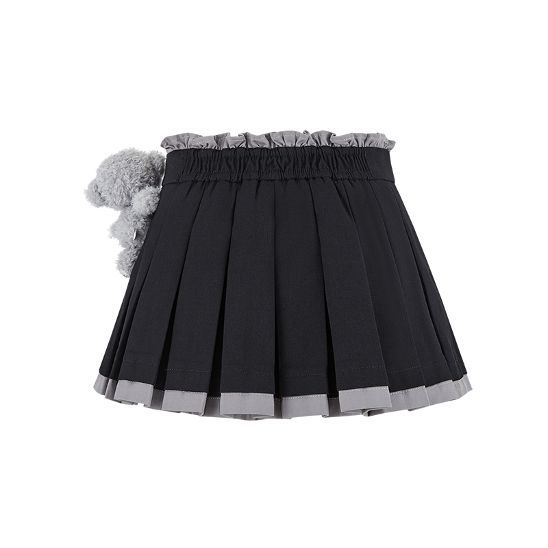 13DE MARZO BabyBear Pleated Dress Black