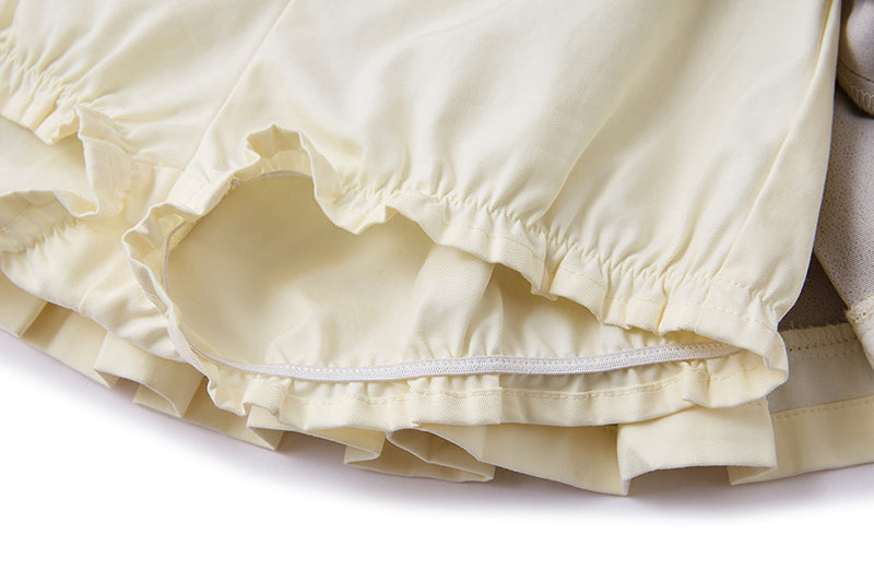 13DE MARZO BabyBear Pleated Dress Khaki