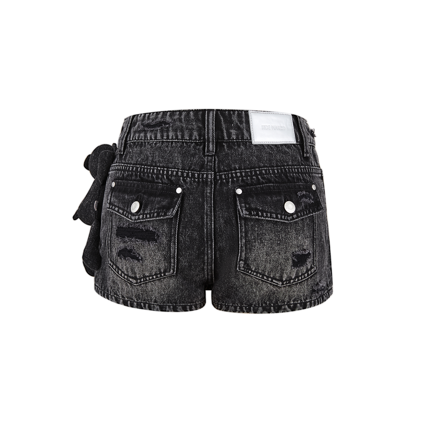 13DE MARZO Broken Bear Hot Jorts Black - 13DE MARZO