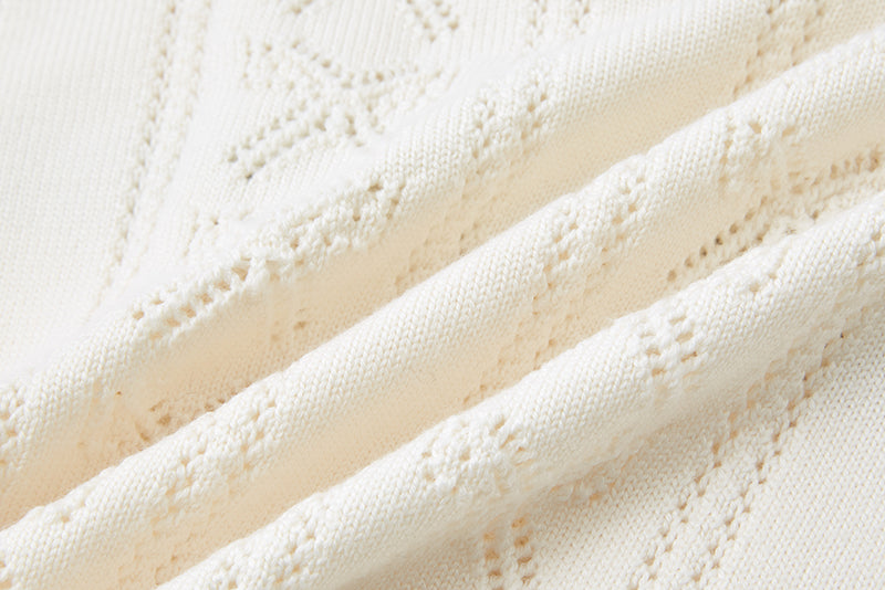 13DE MARZO Knitted Polo Collar Pullover