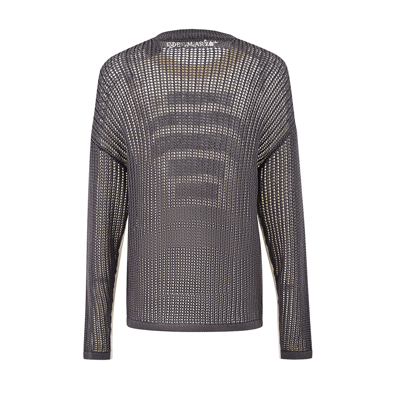 13DE MARZO Rebel Clown Bear Hollow Sweater White