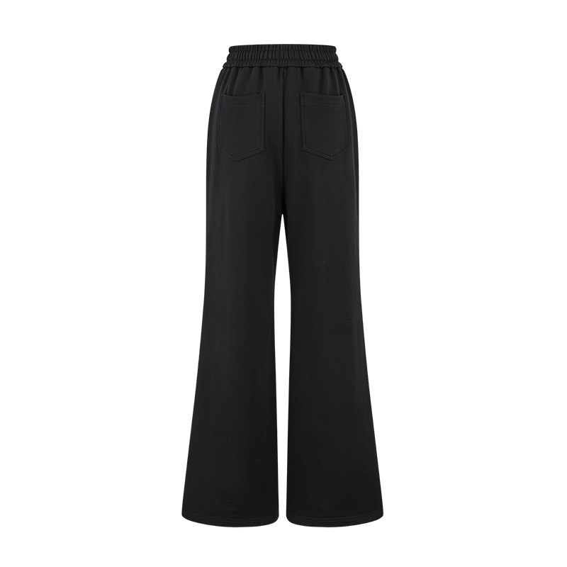 13DE MARZO Deconstructed Wide-Leg Sweatpants Black