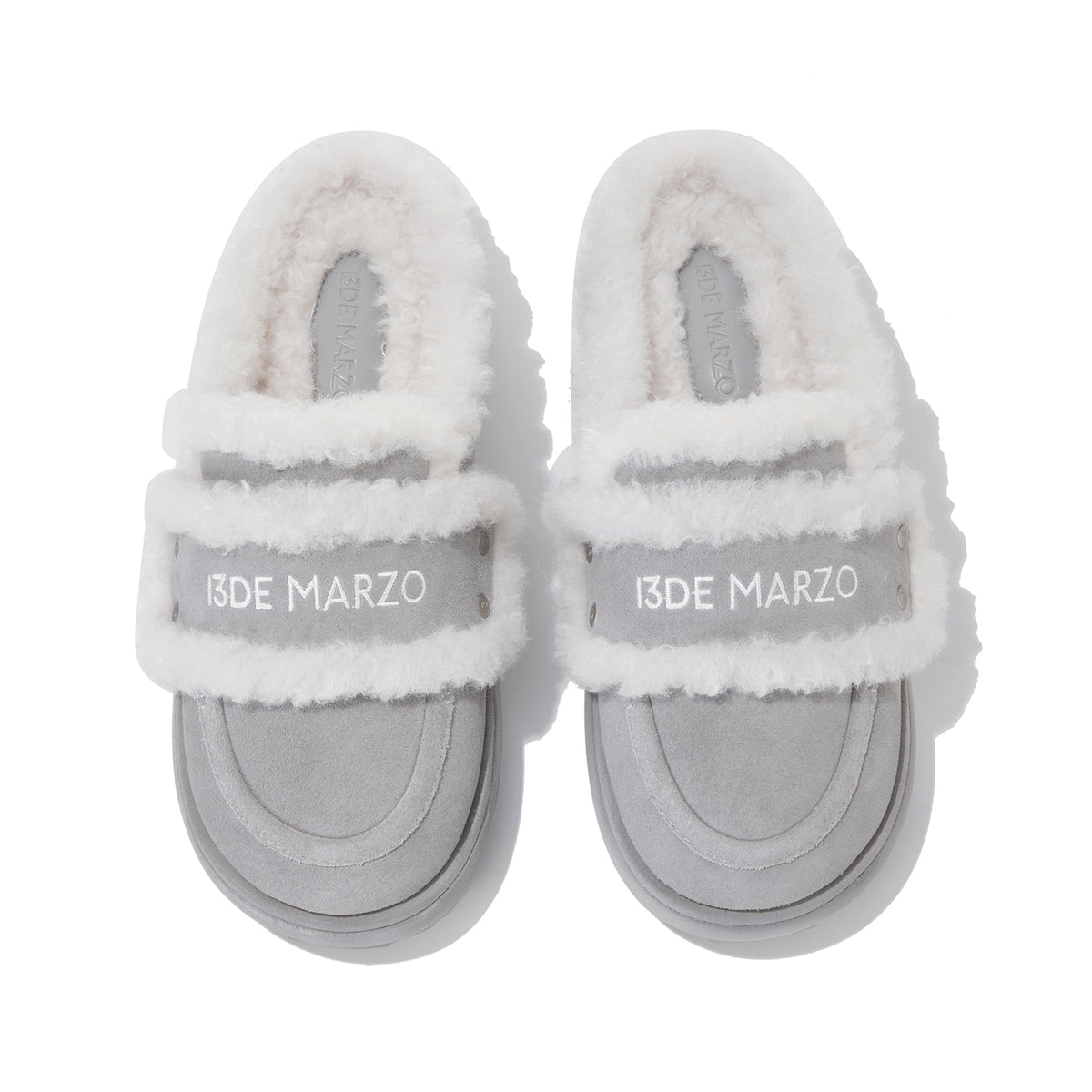 13DE MARZO Detachable Snow Boot Slipper Grey