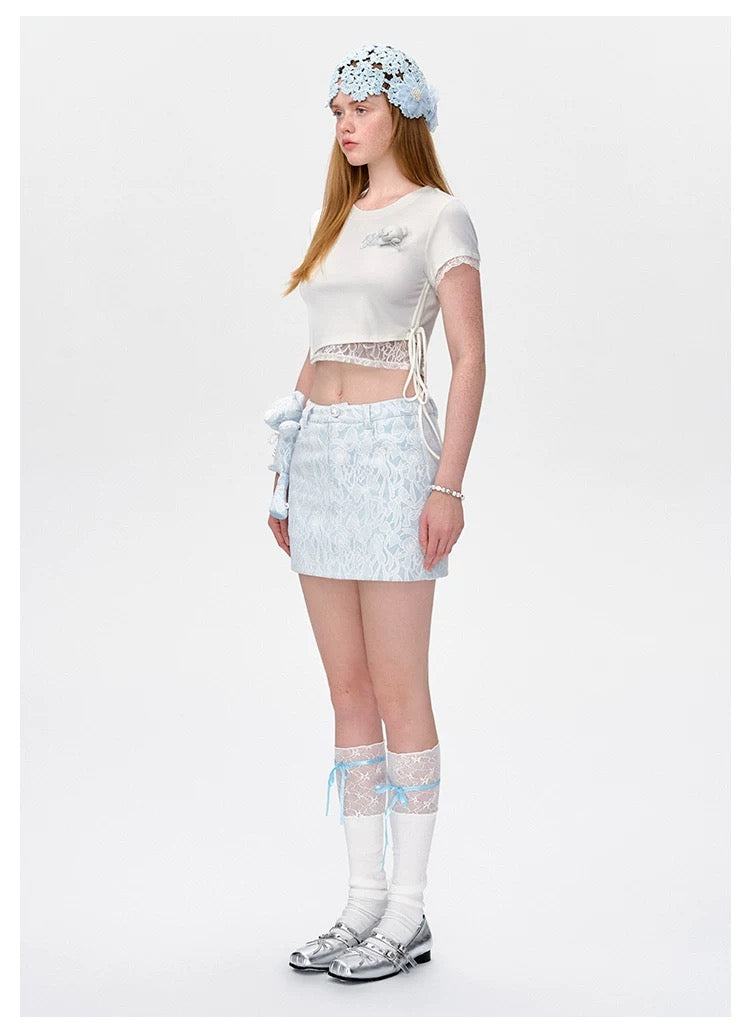 13DE MARZO Bear Lacy Tight Short Top - 13DE MARZO