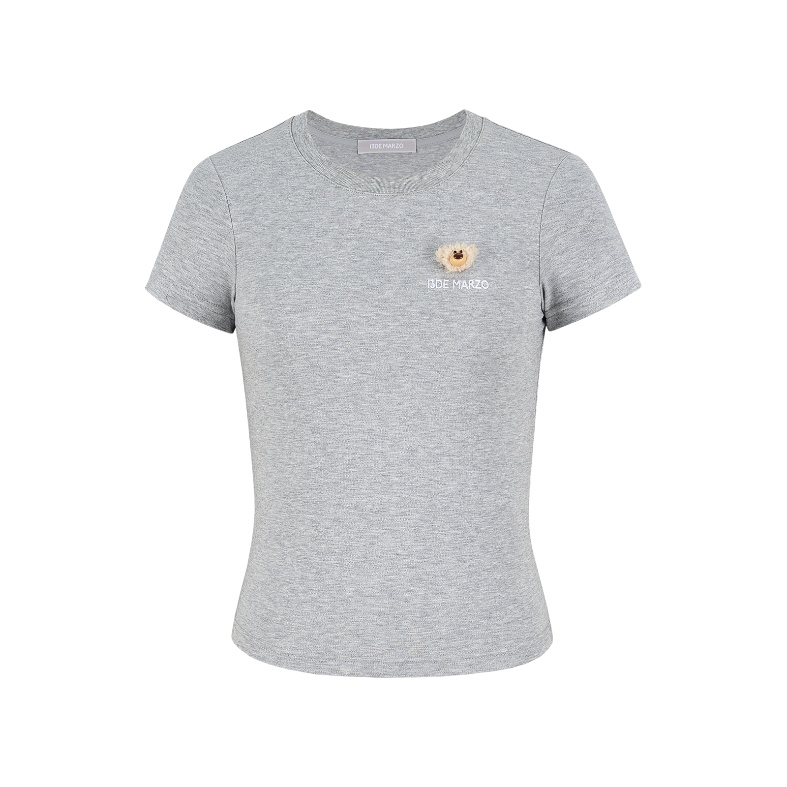 13DE MARZO｜Mini Logo Tight Tee Grey
