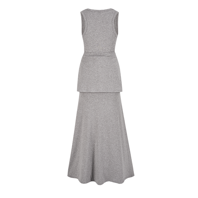 13DE MARZO Bear Top With Bodycon Dress Grey