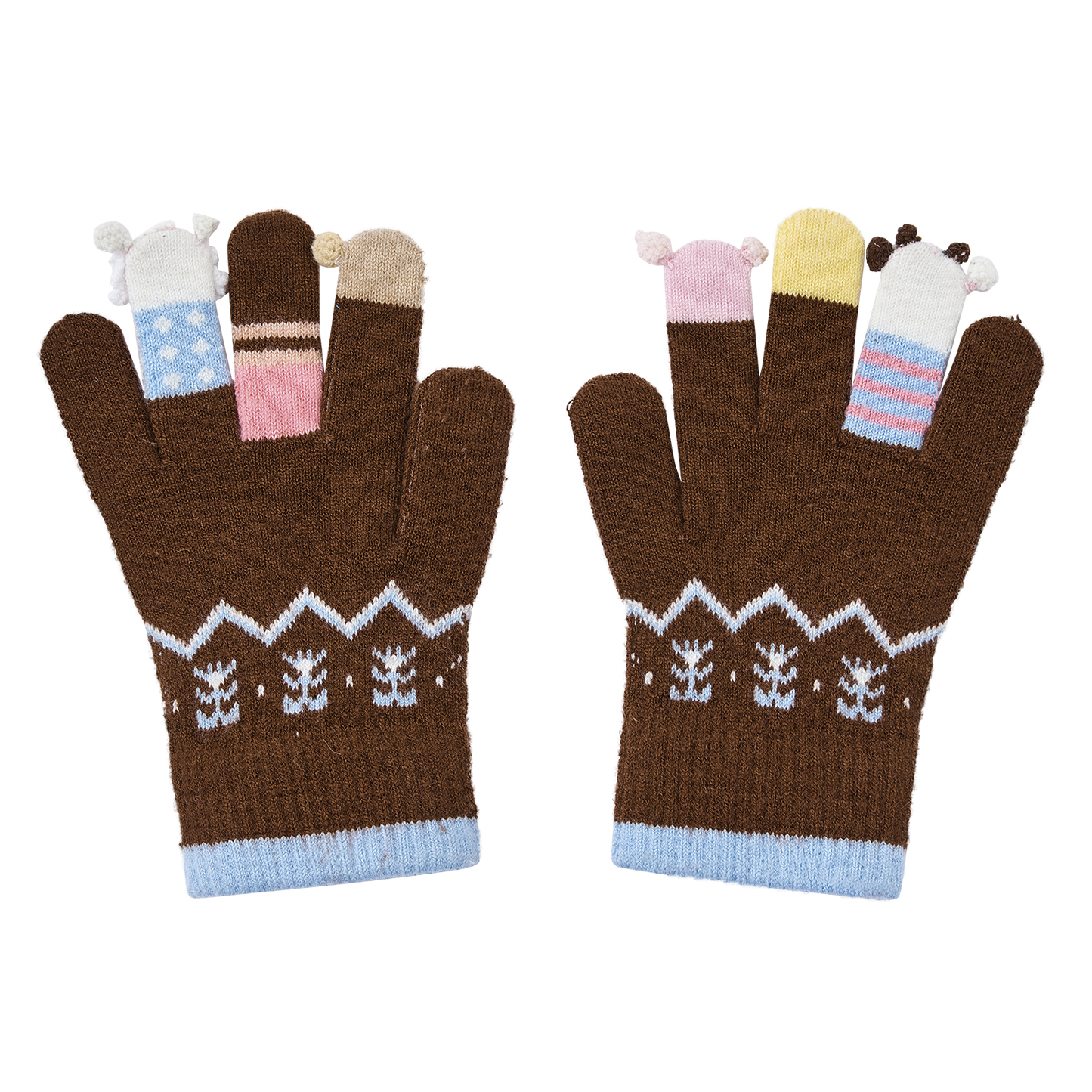 13DE MARZO Marzo Valley Plush Gloves Brown