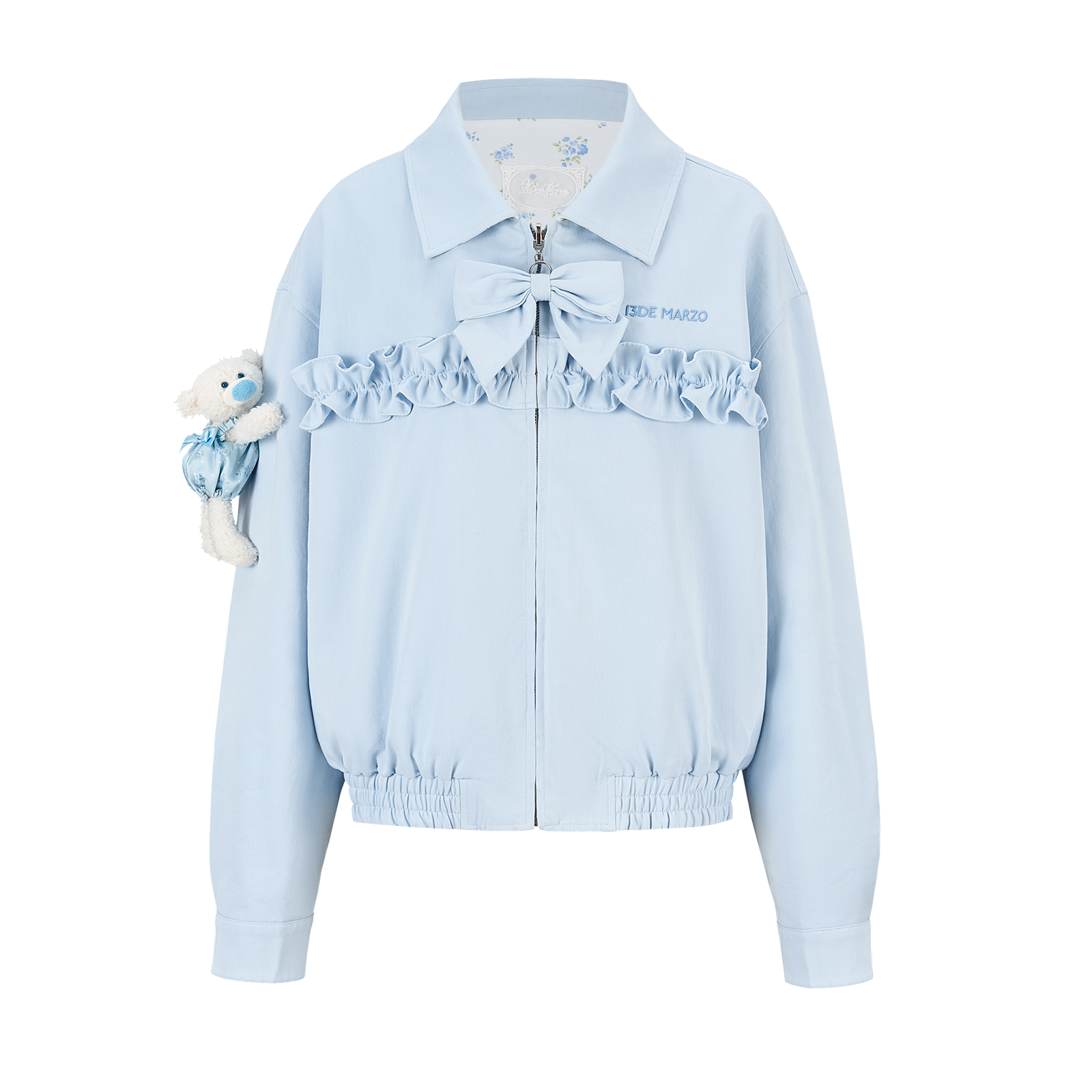 13DE MARZO Reversible Floral Print Jacket Blue | 13DE MARZO
