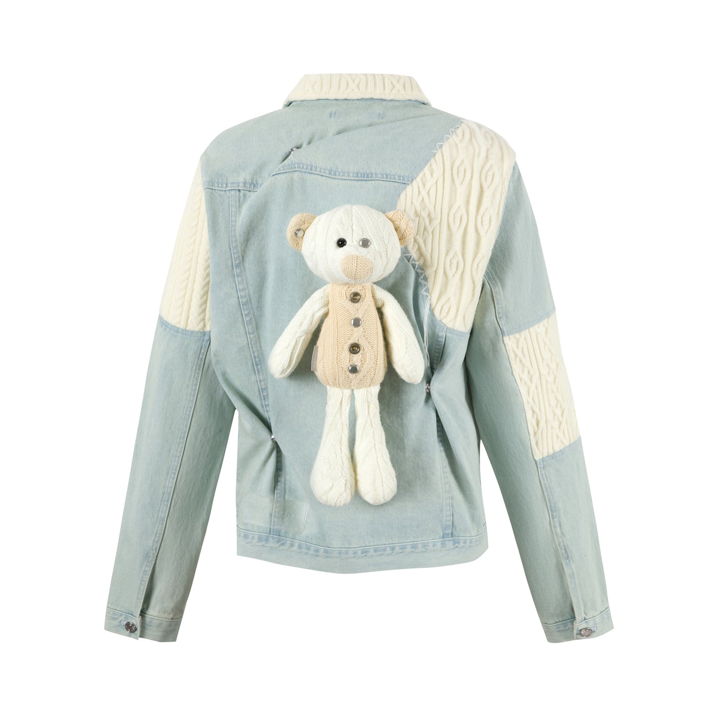 13DE MARZO Weave Knit Blend Denim Jacket - 13DE MARZO