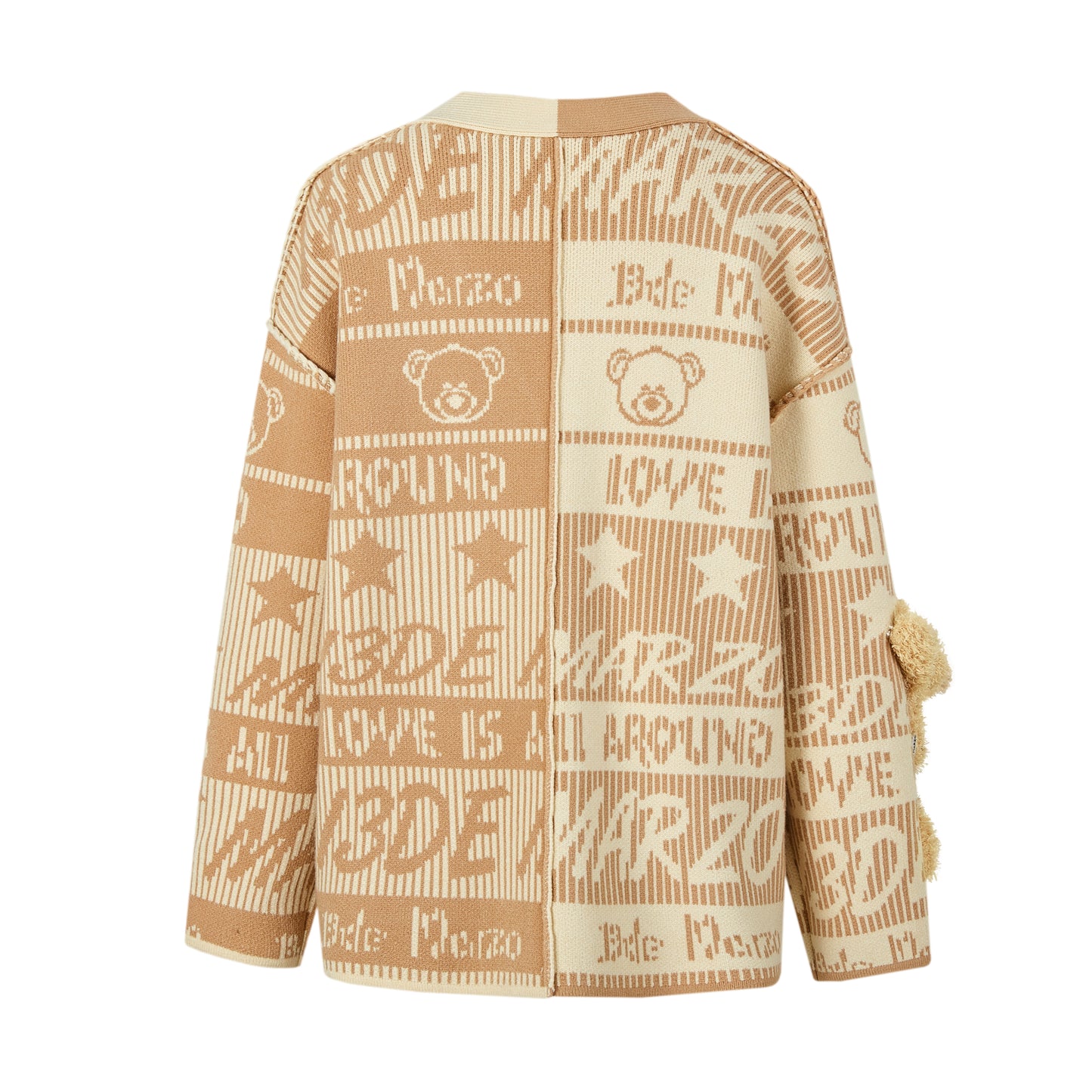 13DE MARZO Bear Weave Knit Cardigan - 13DE MARZO
