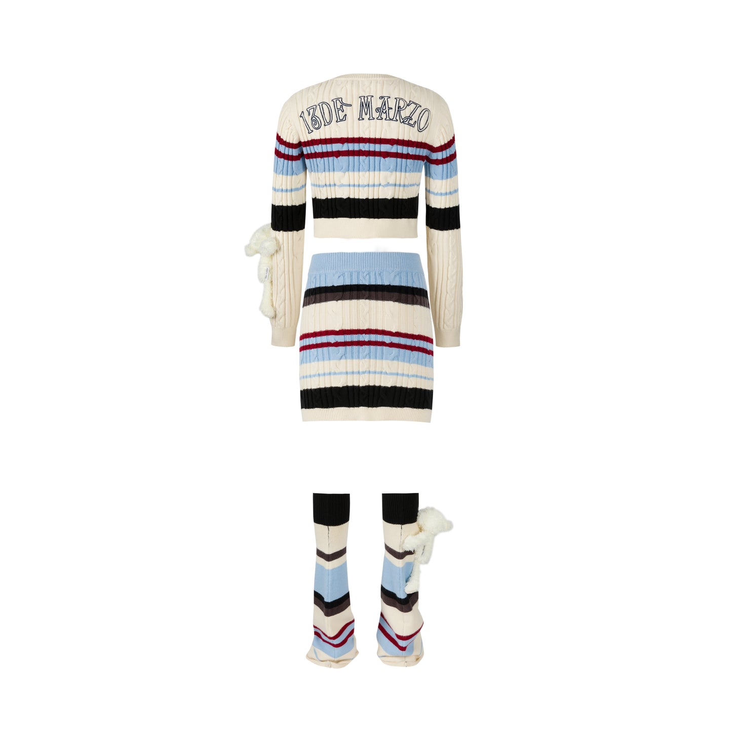 13DE MARZO Stripe Knit Total Set - 13DE MARZO