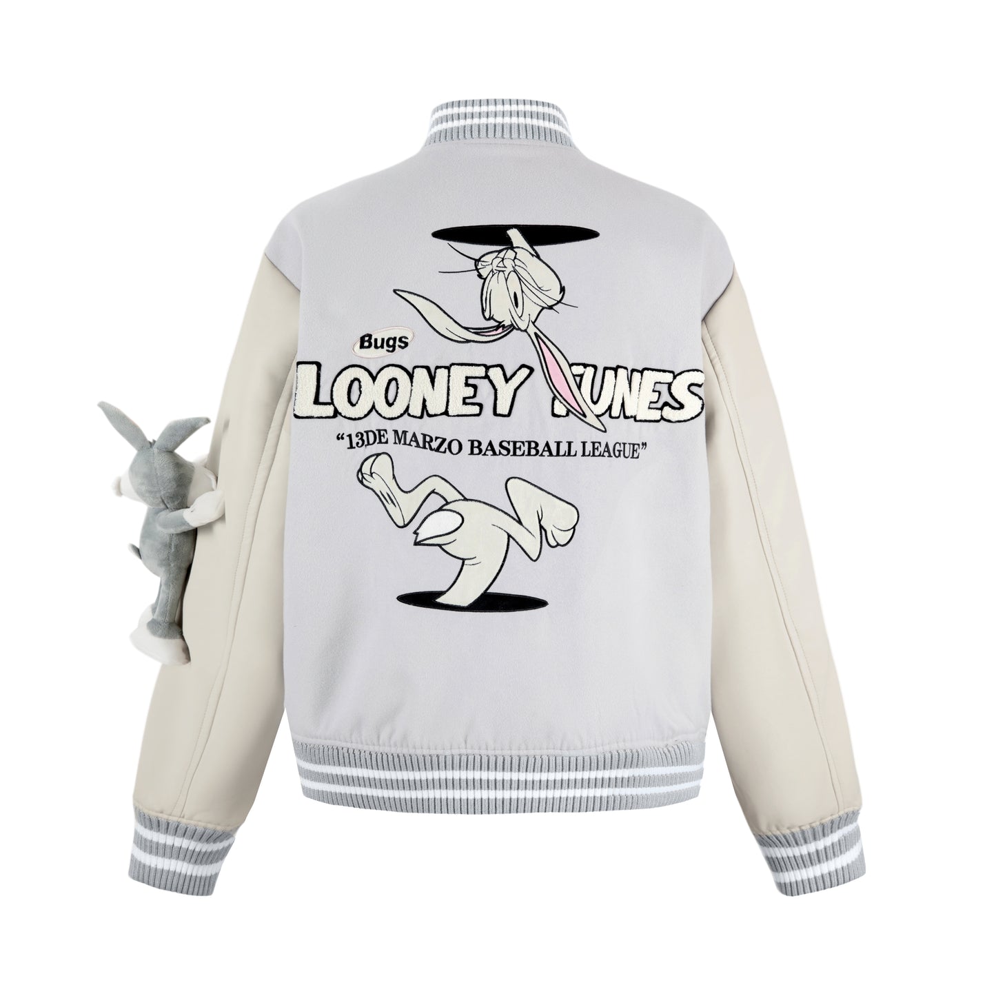 13DE MARZO Bugs Bunny Baseball Varsity Jacket - 13DE MARZO