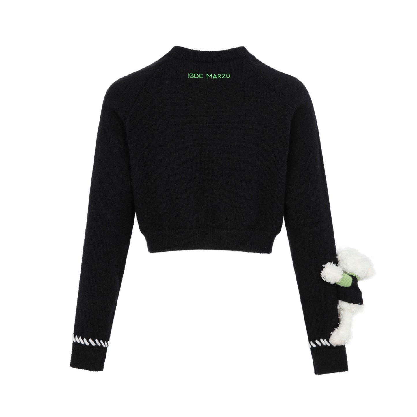 13DE MARZO Bear Weave Logo Short Sweater - 13DE MARZO