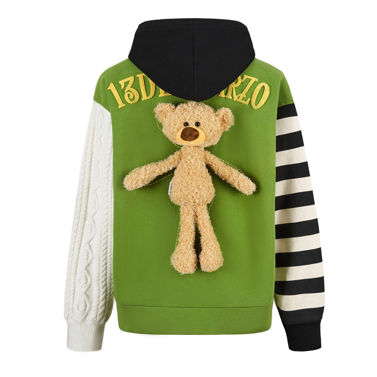 13DE MARZO Green Back Knit Hoodie - 13DE MARZO