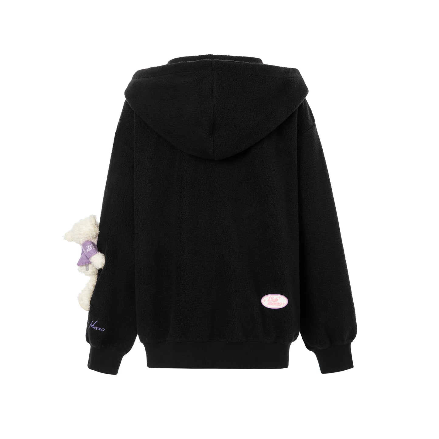 13DE MARZO Kuromi Bear Scarf Fleece Hoodie - 13DE MARZO
