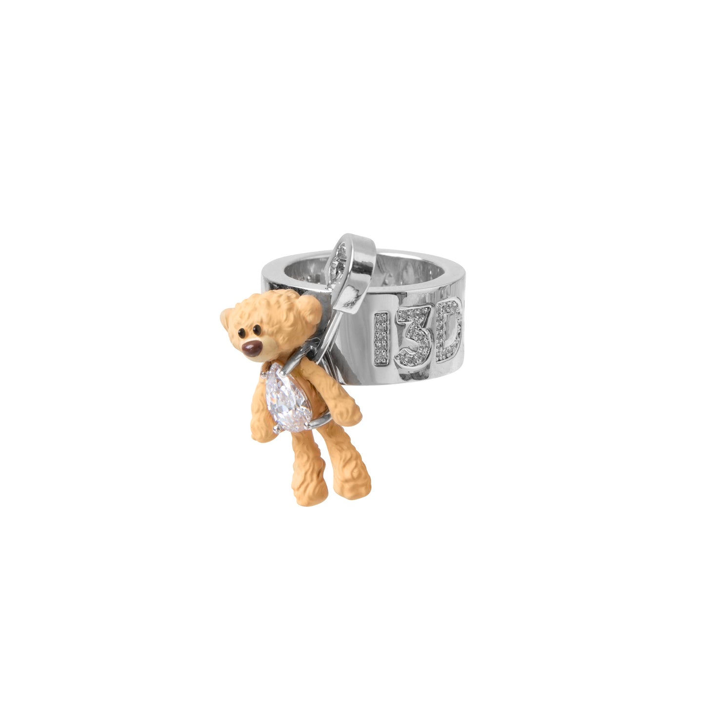 13DE MARZO Zirconia Bear Pin Ring - 13DE MARZO